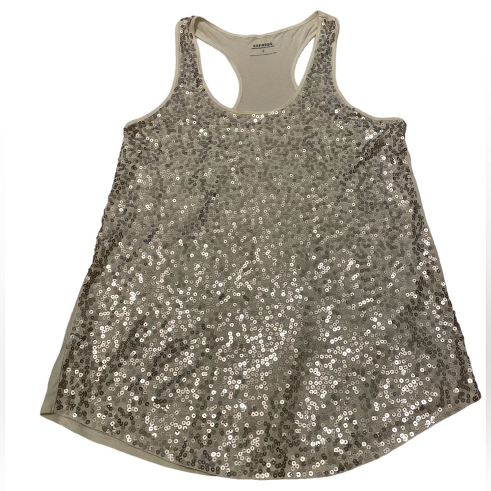 Express Sequin Racerback Tank. Perfect for Girls Night Out or Vacation. Small.